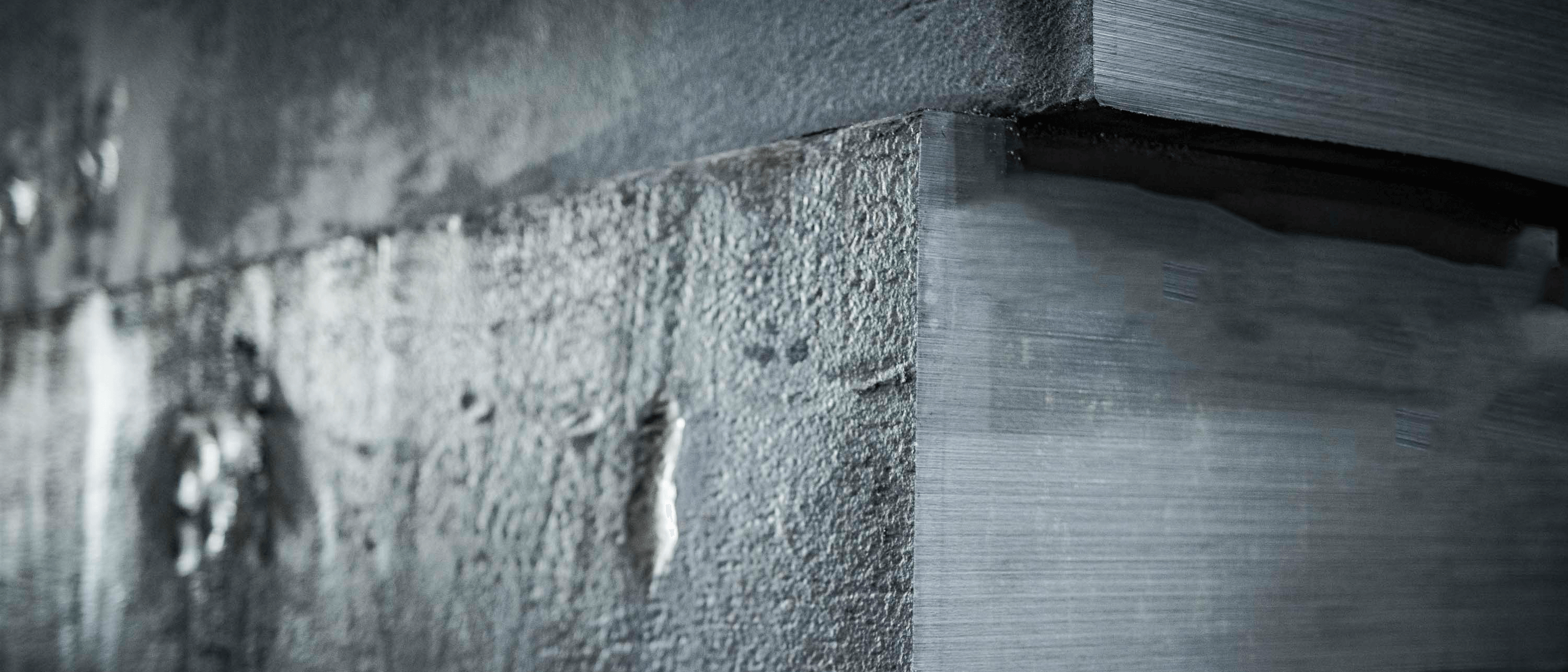 close-up of slabs of steel