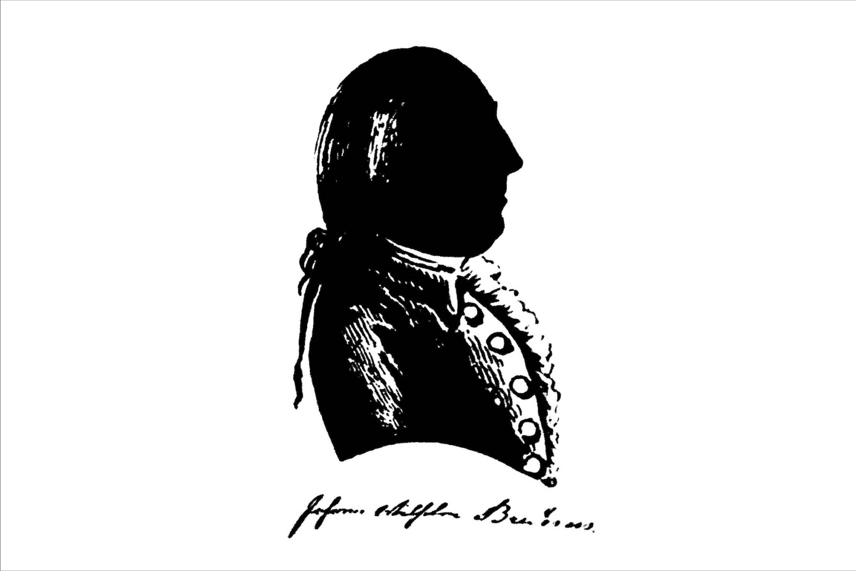 Silhouette side portrait of Johann Wilhelm Buderus