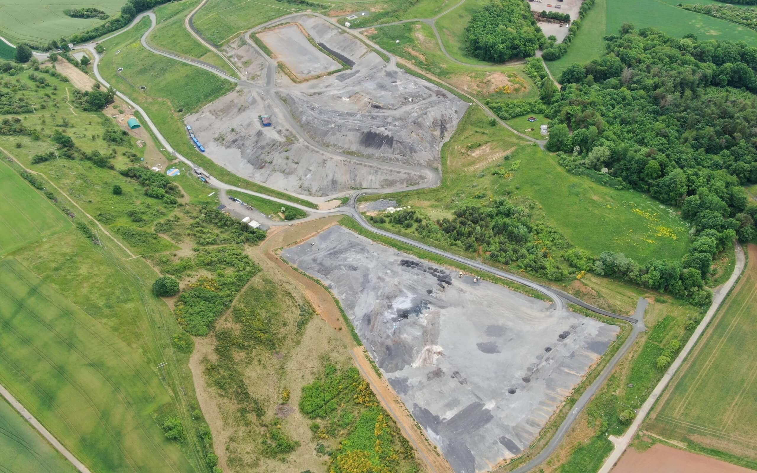aerial view photo of a landfill site