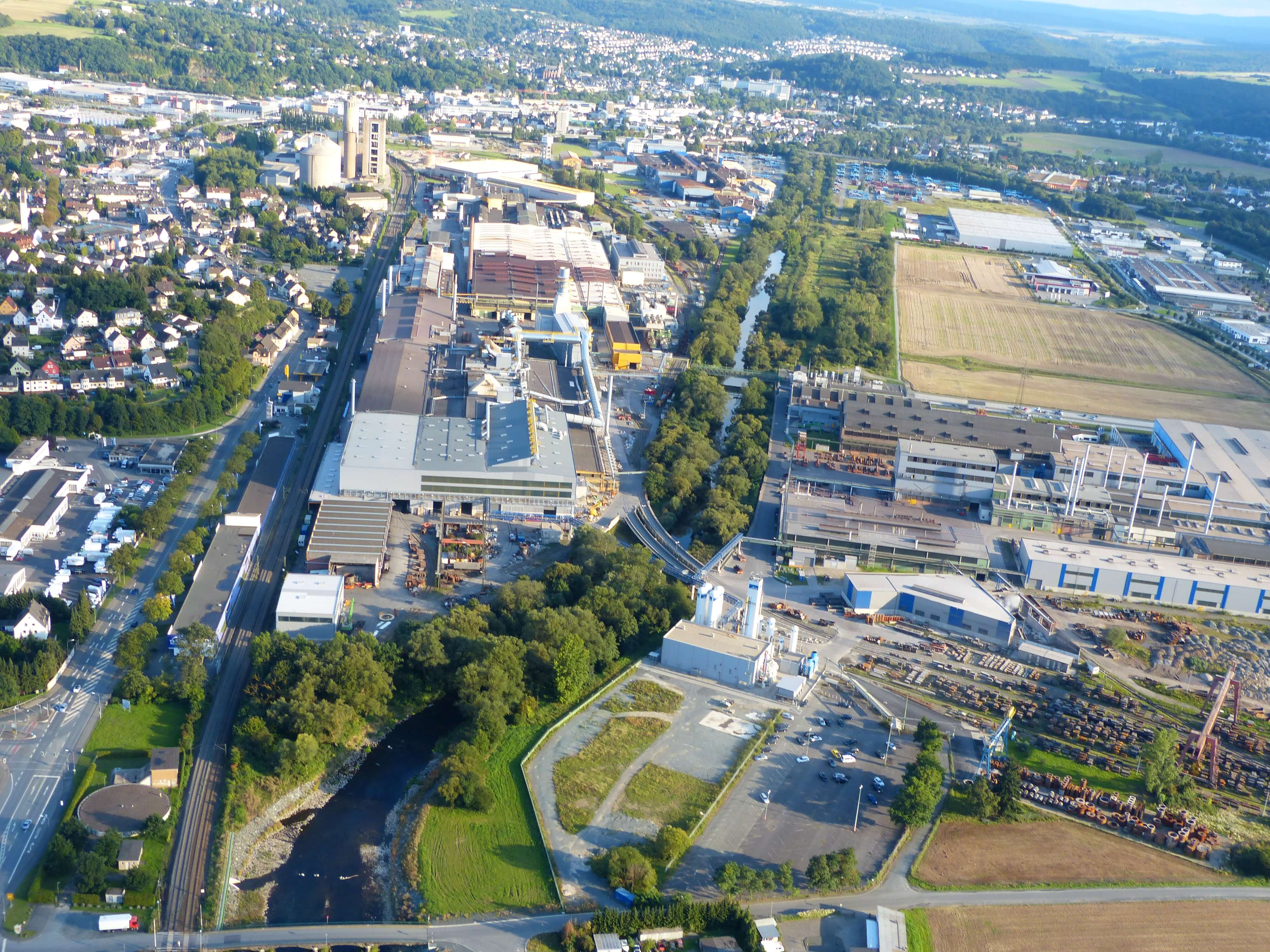 Luftbildaufnahme des Unternehmens und Produktion Buderus Edelstahl